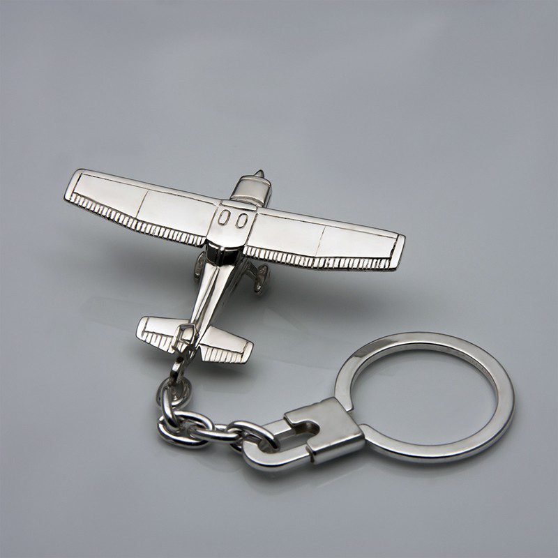 CESSNA AIRPLANE STERLING SILVER KEYCHAIN