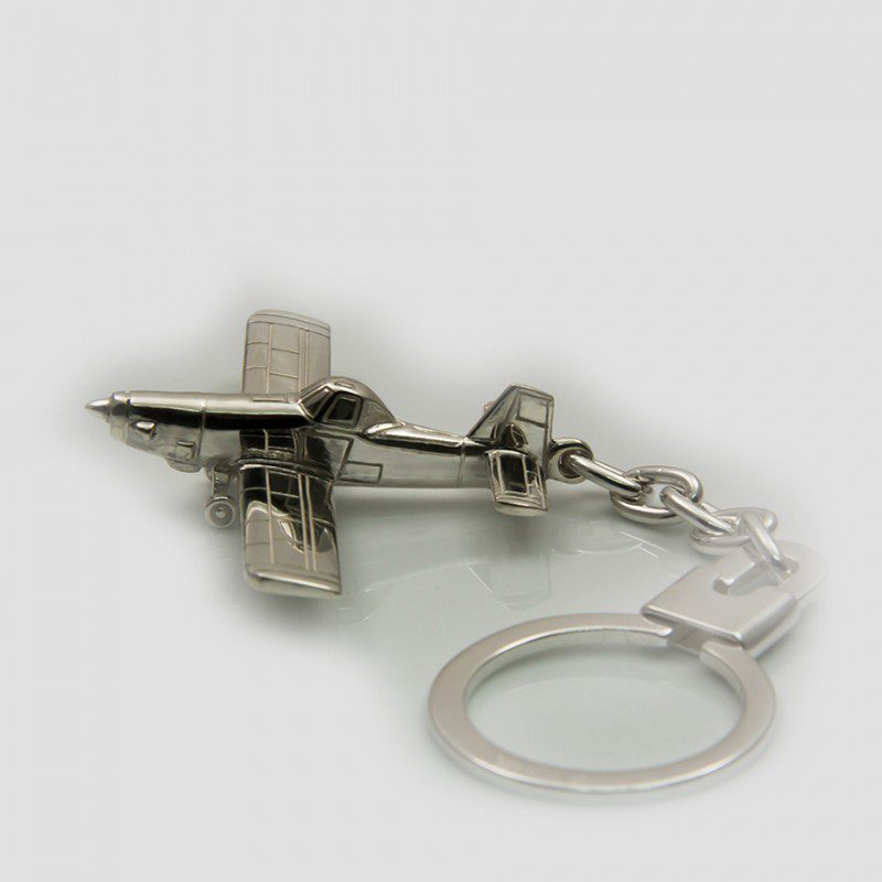 AIR TRACTOR PLANE STERLING SILVER KEYCHAIN