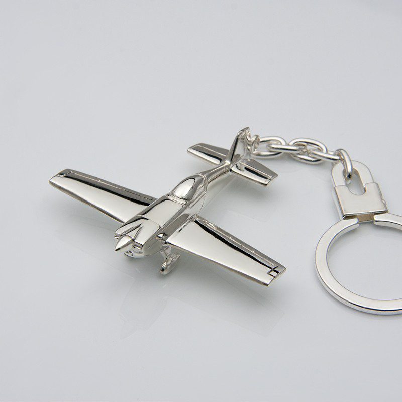 EXTRA AIRPLANE STERLING SILVER KEYCHAIN