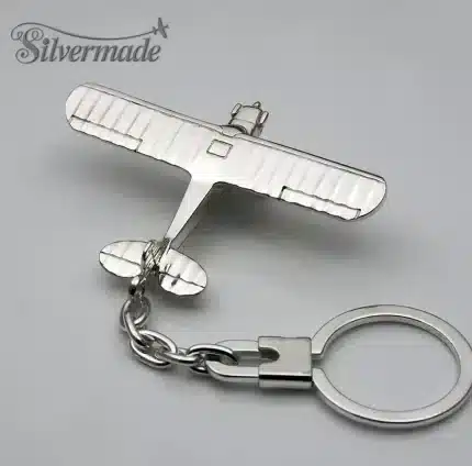 Airplane Piper CUB sterling silver keychain